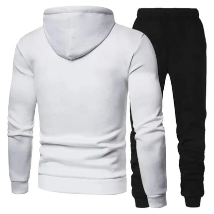 2025 Autumn/Winter Fashion Men's Casual Running Sports Set: Comfortable and Loose Two Piece Zipper Sweater and Pants PlatiNum