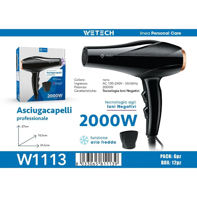 Professional Hair Dryer Collection, Foldable & Compact Household Hair Blow Dryer Series, Multi‑Power 1600‑2200W Ionic Hairdryer for Home Salon Daily Hair Styling