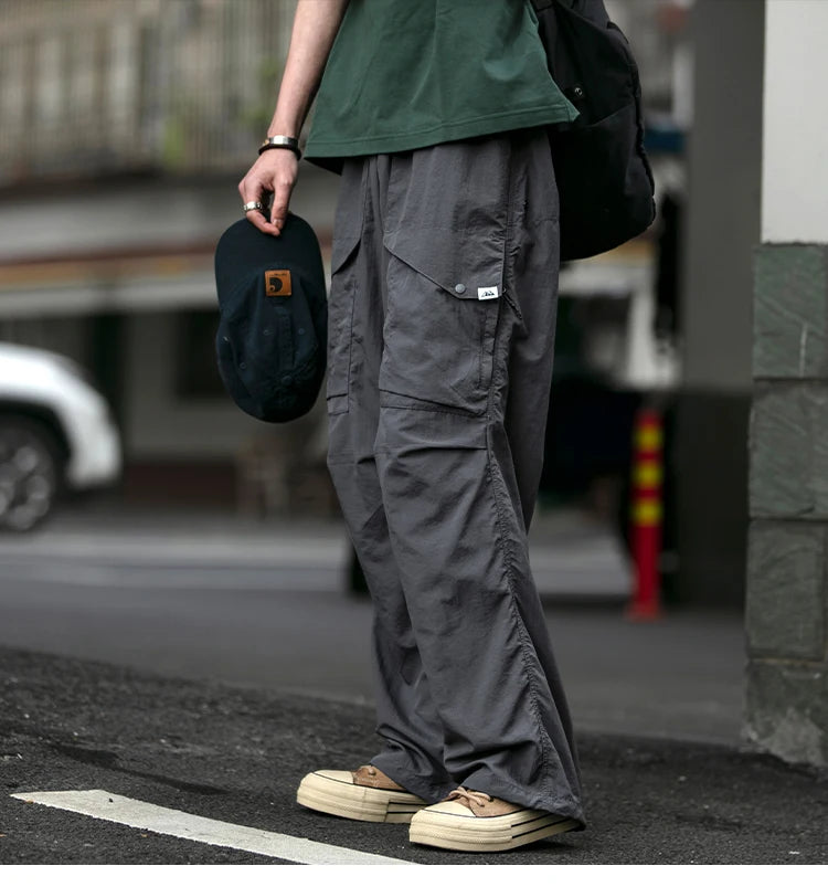 Spring Summer Korean Outdoor Functional Waterproof Cargo Pants For Men Clothing Harajuku Joggers Casual Breathable Pants Male