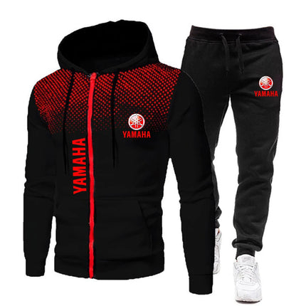 The popular Yamaha logo two-piece men's sportswear for 2025, running clothes, sportswear, hooded sweatshirt, zipper sweatshirt, PlatiNum