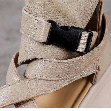 Women's Leather Slip-on Shoes, New Style 2026, Closed-Toe Shoes, Roman Style Sandals, Women's Retro Platform Shoes