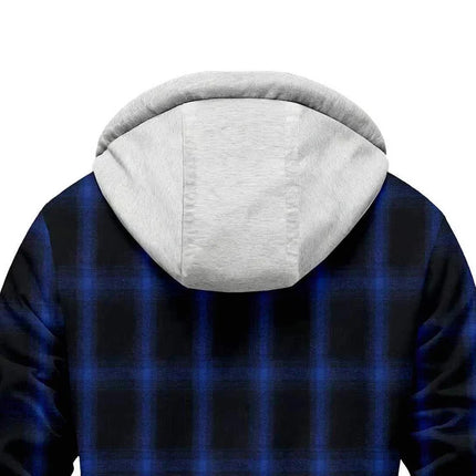 Plus Fleece Warm Plaid Hooded Jacket Men Y2K Street Loose Cardigan Hoodies Man Autumn Winter Thicken Single Breasted Casual Coat