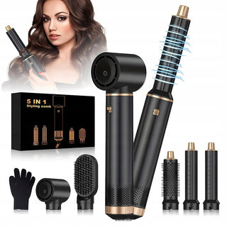1000W Hair Dryer 5 in 1 Electric Comb Negative Ion Straightener Comb Curling Iron Detachable Multifunctional Heating Brush Hair Dryer