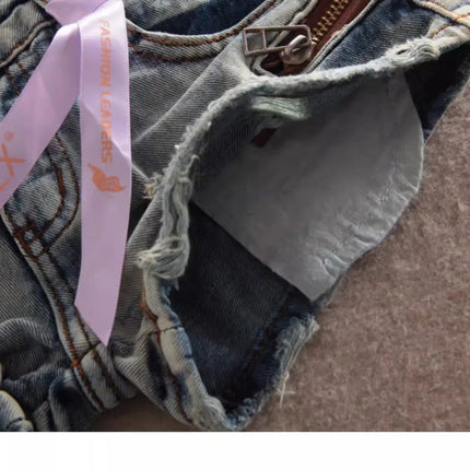 Summer Women Kpop Jean Shorts Abi Y2K 2000s Ripped Denim Hot Pants Grunge Gyaru Japanese American Retro Cyber Punk Harajuku Tide PlatiNum