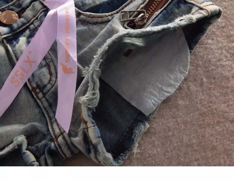Summer Women Kpop Jean Shorts Abi Y2K 2000s Ripped Denim Hot Pants Grunge Gyaru Japanese American Retro Cyber Punk Harajuku Tide PlatiNum