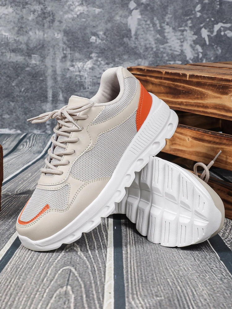 VEAMORS Unisex Mesh Running Shoes Lightweight Breathable Sports Sneakers Elastic Soft Sole Footwear for Walking Gym Fitness PlatiNum