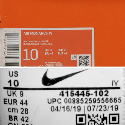 Nike official authentic AIR MONARCH IV men's and women's comfortable cushioned sports shoes 415445 PlatiNum