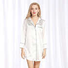 Camicia da notte a maniche lunghe da notte camicia da notte in raso con bottoni sul davanti pigiama per donna