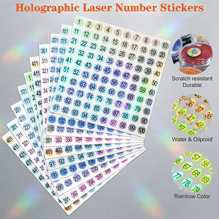 1 500 Number Stickers Self Adhesive Labels for Nail Art Storage Organizing DIY Craft Marking Manicure Tool Kit 2027