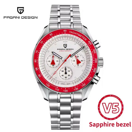 PAGANI DESIGN 500 Orologio da Uomo di Lusso con Tachimetro Circolare, Cronografo Sportivo, Vetro Zaffiro AR, Movimento Giapponese, Acciaio 316L, Luminoso