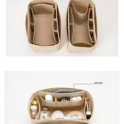 Purse Organizer Insert, Felt Bag Organizer with Zipper, Handbag & Tote Shaper, Fit For Marc Jacobs The Tote Bag PlatiNum