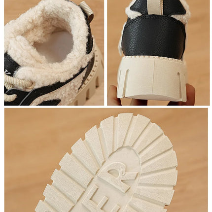Women's Winter Short Boots 2026 New Style Warmth Sports Cotton Shoes Thickened Fleece Lined High-Top Snow Boots
