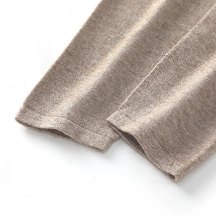 100% Wool Pants Women's Autumn and Winter Knitted Leggings Solid Color Warm Solid Color Wool Leggings Women's Clothes PlatiNum
