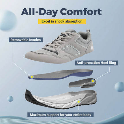FitVille Le più nuove scarpe da corsa da uomo 4E Sneakers larghe con supporto per l'arco plantare per piedi piatti Sollievo dal dolore al tallone Fascite plantare