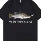 T-shirt Machenner Lustiges Bombfisch Muster - T-shirt retrò Harajuku Stil Kurzarm mit dem Text 