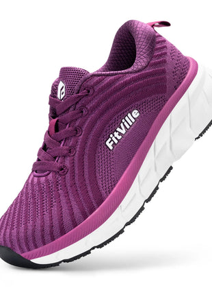 FitVille Wide Toe Box Shoes For Women Breathable Wide Fit Running Shoe Lightweight for Swollen Feet with Cushioned Relief Pain PlatiNum