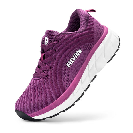FitVille Wide Toe Box Shoes For Women Breathable Wide Fit Running Shoe Lightweight for Swollen Feet with Cushioned Relief Pain PlatiNum