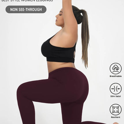 Plus Size Super Soft Sport Leggings For Women  No See Through Workout Running Yoga Athletic running Leggings PlatiNum
