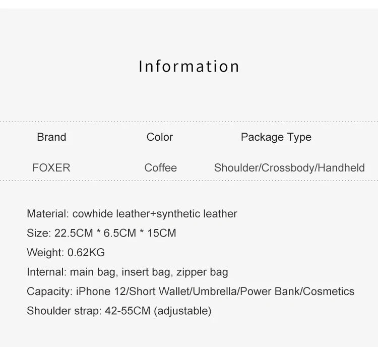 FOXER Brand Split Leather Women's Shoulder Bag 2025 New Luxury Design Female Retro Crossbody Purse Gift for Mom