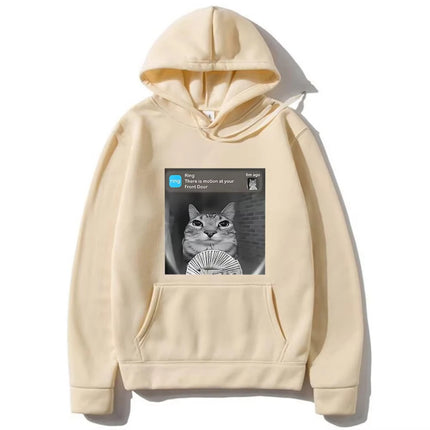 There Is Motion At Your Front Door Funny Silly Cat Meme Hot 2D Hoodie Men Women's Fleece vintage Sweatshirt Autumn Casual pullov