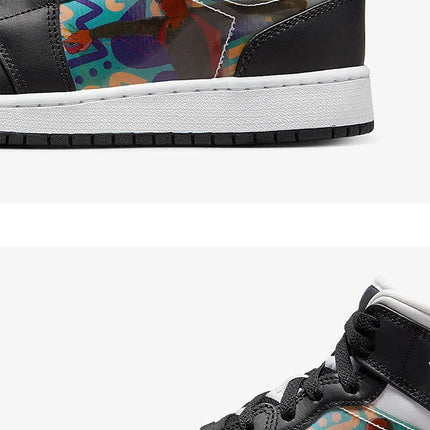 Scarpe da basket da ragazza Nike Authentic Air Jordan 1 Mid GS DR9495-001 platinumshop