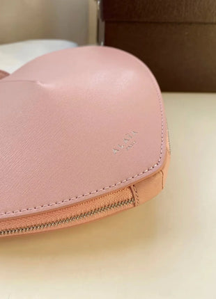 Borsa a tracolla da donna in vera pelle a forma di cuore, anti-graffio, con tracolla regolabile, piccola e graziosa, ideale per appuntamenti e shopping quotidiano - Nuova collezione 2026