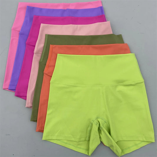 Women Gym Sports Shorts Yoga Shorts High Waist Workout Short Leggings Fitness Short Pants Running Cycling Tight Soft Sportswear