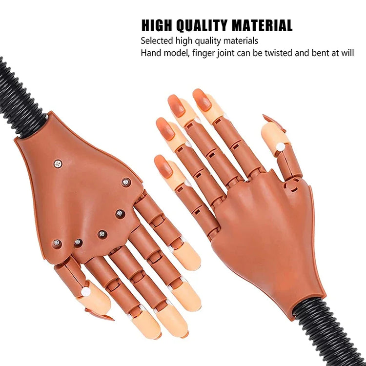 Nail Art Practice Hand Manicure Practice Finger Acrylic Nail Tips with 100pcs Fake Nails Nail Training Equipment Tools 2028
