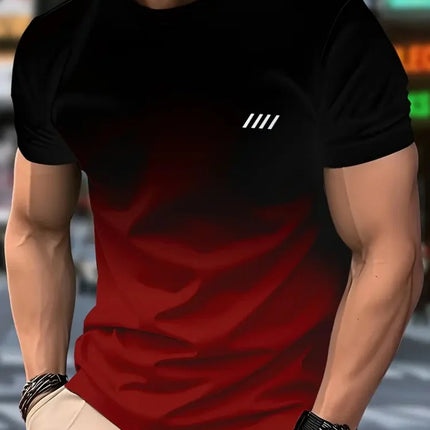 Men's Plain Printed T-shirt Oversized Fashion Summer Outdoor Breathable Men's Top New Crew Neck Short Sleeve
