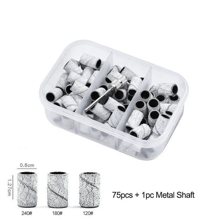 Nail Sanding Ring Bands 80/120/180/240 Grit Electric Manicure Drill Grinding Heads UV Gel Polish Removal Pedicure Abrasive Tools 2028