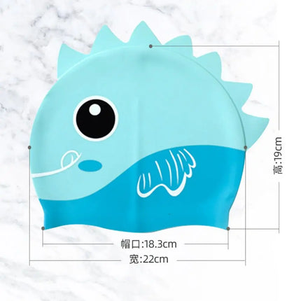 Modello squalo balena proteggi le orecchie per capelli lunghi modello cartone animato dinosauro cappello da nuoto cuffia da nuoto cappello elastico cappello da piscina