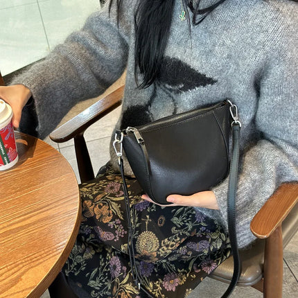 Nuova borsa in vera pelle, versatile borsa a tracolla piccola in pelle di vacchetta di alta qualità per donna