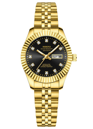 NIBOSI Orologi da donna con diamanti Orologio da donna casual di moda di lusso delle migliori marche Orologio da donna con data settimanale automatica impermeabile Reloj platinumshop