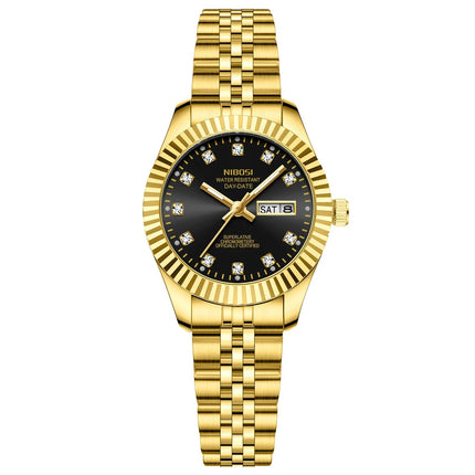 NIBOSI Orologi da donna con diamanti Orologio da donna casual di moda di lusso delle migliori marche Orologio da donna con data settimanale automatica impermeabile Reloj platinumshop