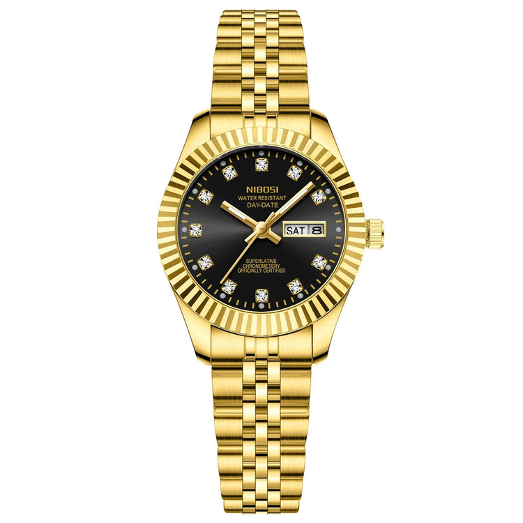NIBOSI Orologi da donna con diamanti Orologio da donna casual di moda di lusso delle migliori marche Orologio da donna con data settimanale automatica impermeabile Reloj platinumshop