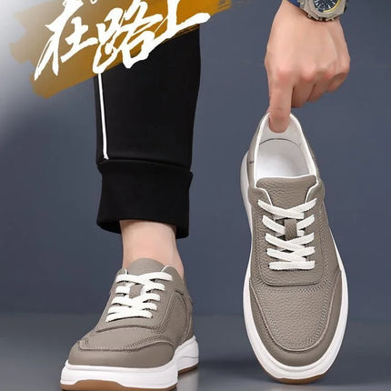 2026 New Men's Leather Shoes Casual Spring Autumn Fashionable Genuine Cowhide Slip-On Breathable Comfortable Anti-Slip Shoes