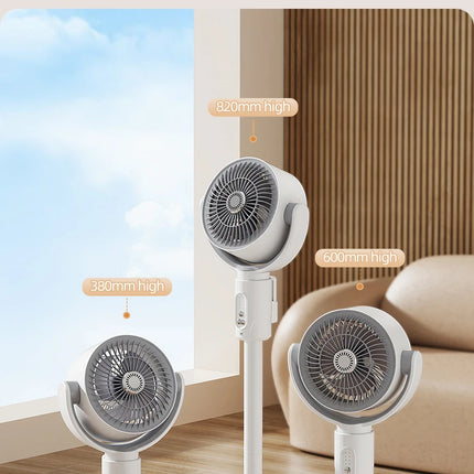 Ventilatore a Turbina Elettrica da Pavimento, Ventilatore a Cinque Velocità Regolabili, Altezza Regolabile, Ricaricabile