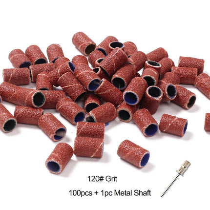 Nail Sanding Ring Bands 80/120/180/240 Grit Electric Manicure Drill Grinding Heads UV Gel Polish Removal Pedicure Abrasive Tools 2028
