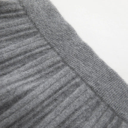 Luxury Women's 100% Cashmere Pleated Short Skirt Spring Autumn Winter Wear Lady's Preppy Style Pleated Skirt Cashmere Knitted C PlatiNum