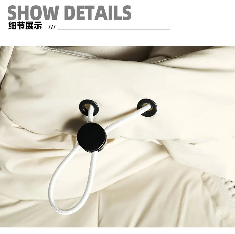 Winter Filled White Duck Down Coat Warm Hooded Pullover Down Jacket Couple Men's Cross-border Jacket Couple style