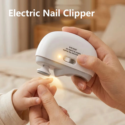 Electric Nail Clipper 2 in 1 Safety Automatic Fingernail Trimmer With Light 2 Speed Portable Nail Polishing for Kids Adults