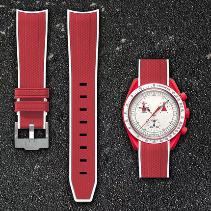 Per Omega Swatch 20mm Curva cinturino per orologio Speedmaster MoonSwatch Planet Snoopy cinturino cinturino a sgancio rapido braccialetto in gomma platinumshop
