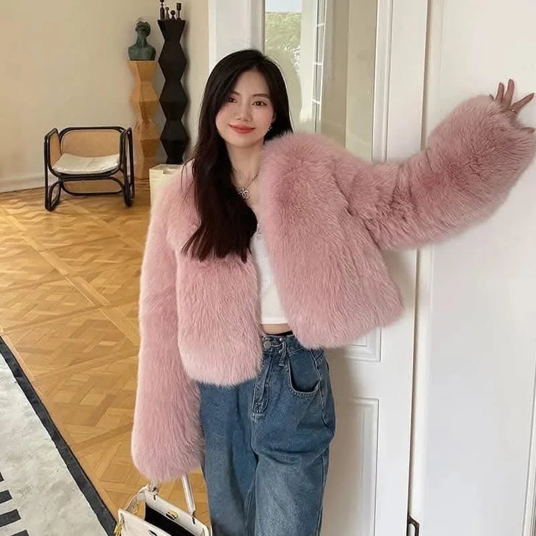 ZADORIN Thick Warm Winter Fur Coats Woman Luxury Fluffy Black Faux Fur Coat Woman Clothing Fox Fur Faux Coat Short Furry Jacket