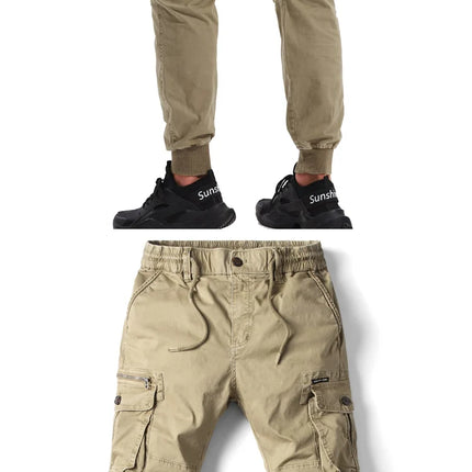 New Cotton Men Cargo Pants Khaki Casual Men Tactical Joggers Cargo Multi-Pocket Fashion Black Army Light gray Trousers Work Wear