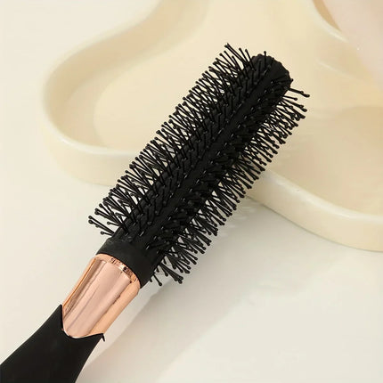Portable Black Round Hair Brush Curling Styling Hair Comb Easy to Use Salon Hair Tool