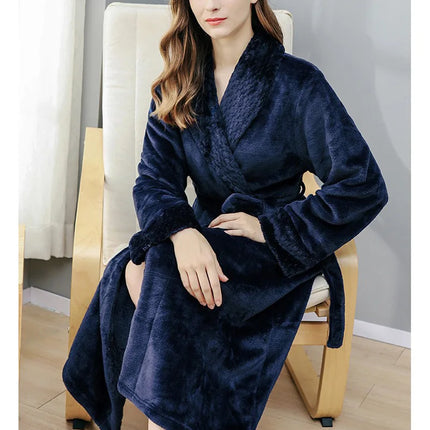 Donna Autunno e Inverno Caldo Lungo Velluto Corallo Spessore Coppia Accappatoi Da Bagno Uomo Donna Pigiama Doccia Accappatoio Asciugamani Da Bagno Per Adulti