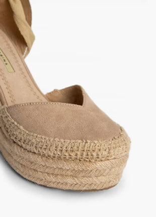 Corina brand esparto wedges espadrilles with natural jute wedge in natural beige PlatiNum