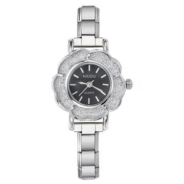 Orologi al quarzo da donna con intarsio floreale in zirconio, design chic di lusso, cinturino in acciaio inossidabile, regalo di compleanno per lei platinumshop