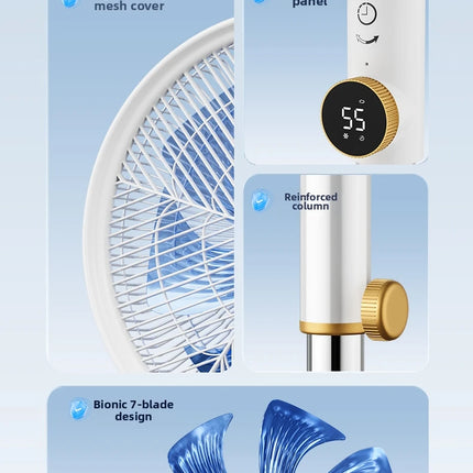 Ventilatore a Torre con Inverter DC, Ultra Silenzioso a 12 Velocità con Telecomando, Ventilatore Oscillante a Risparmio Energetico per Soggiorno/Camera da Letto