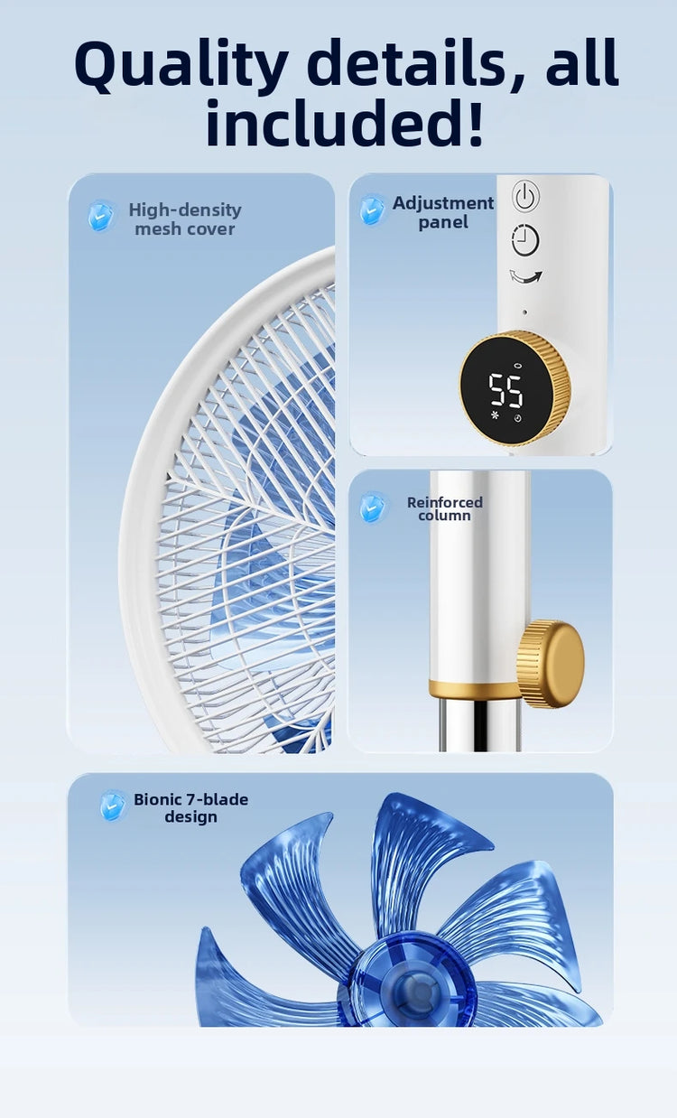 Ventilatore a Torre con Inverter DC, Ultra Silenzioso a 12 Velocità con Telecomando, Ventilatore Oscillante a Risparmio Energetico per Soggiorno/Camera da Letto